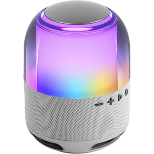 Mars Gaming MS-FLOW Altavoz Bluetooth de 15W - Luces RGB 360 Grados - Bateria de 2000mAh - Compacto - Alcance hasta 10m - Color Blanco