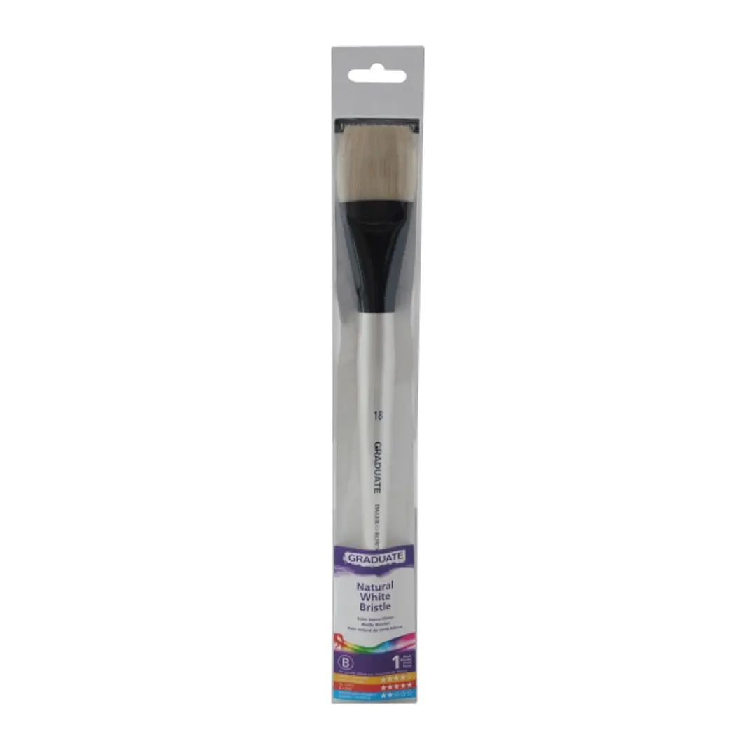 Daler Rowney Graduate Pincel para Oleo - Pelo de Cerda Natural - Mango Largo - Bright - N°18 1