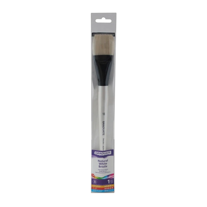 Daler Rowney Graduate Pincel para Oleo - Pelo de Cerda Natural - Mango Largo - Bright - N°18 1