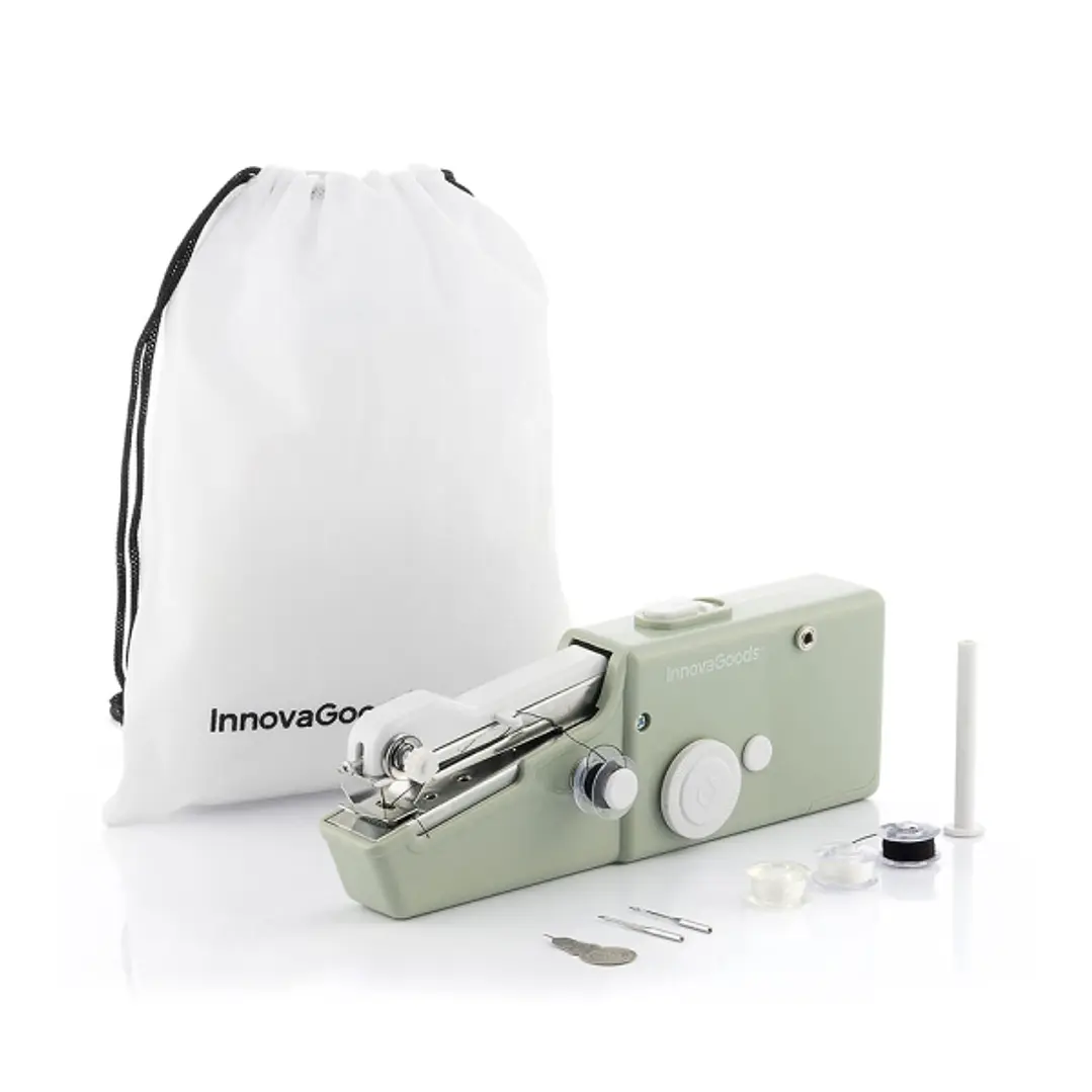 Innovagoods Sewket Maquina de Coser de Mano Portatil - Incluye Accesorios - Ideal para Viajes - Bolsa de Transporte - Apto para Telas hasta 1.8mm - 20 1