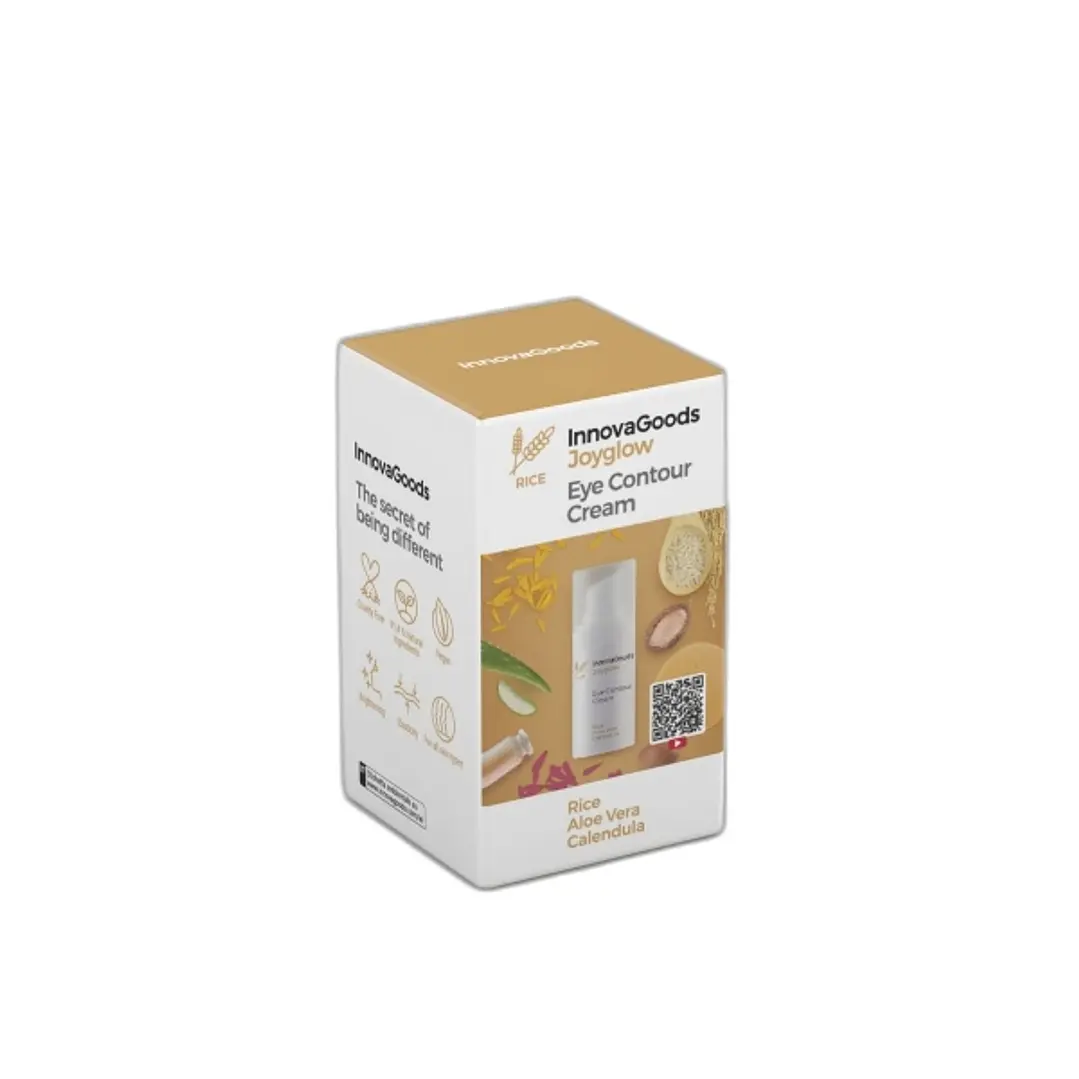 Innovagoods Joyglow Contorno de Ojos de Arroz - Contenido 15ml - Vegano - Uso Diario - Dermatologicamente Probado - No Testado en Animales 1