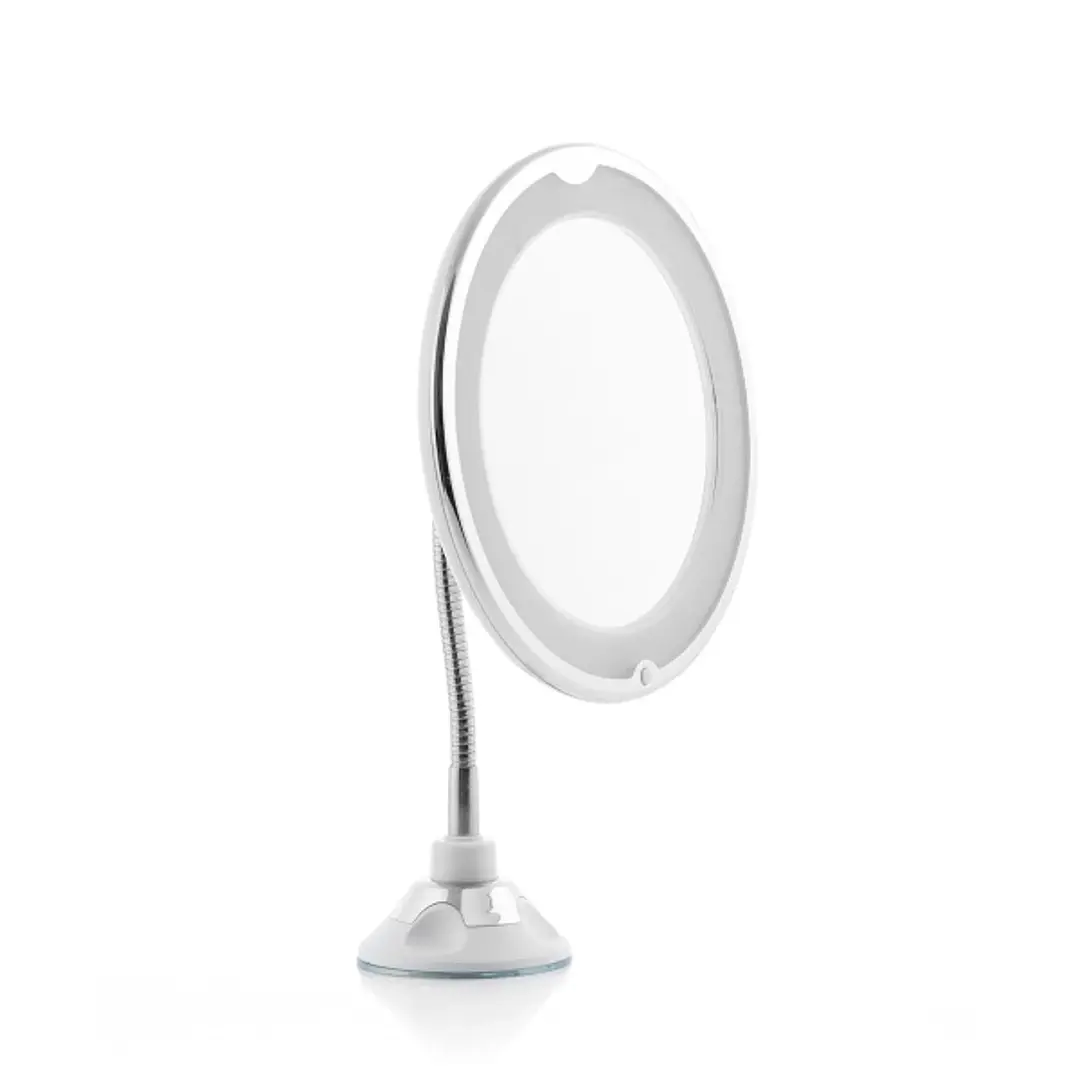 Innovagoods Mizoom Espejo de Aumento x5 - Diametro 20cm - Luz LED Blanca - Brazo Flexible - Ventosa - Inalambrico - Color Blanco 1