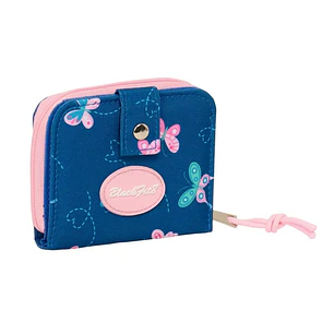 Safta Blackfit8 Mariposas Monedero con Billetera - Compartimento para Billetes y Tarjetas - Cierre con Iman - Compartimento con Cremallera - 0.10L - 1
