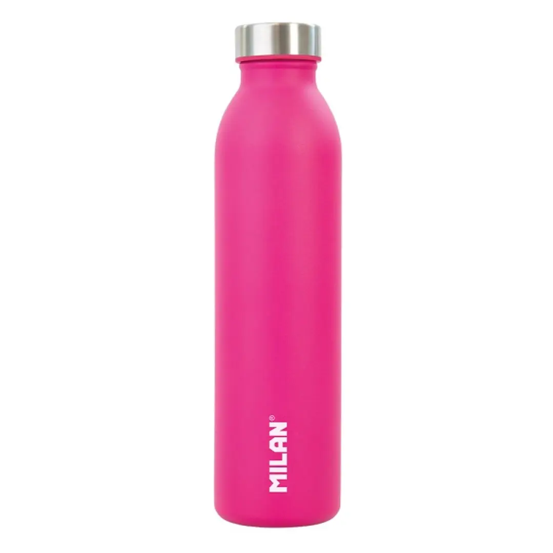 Milan Serie Acid Botella Isotermica 0.59L - Doble Pared de Acero Inoxidable - Liquidos Calientes hasta 12h, Frios hasta 24h - Color Rosa 1