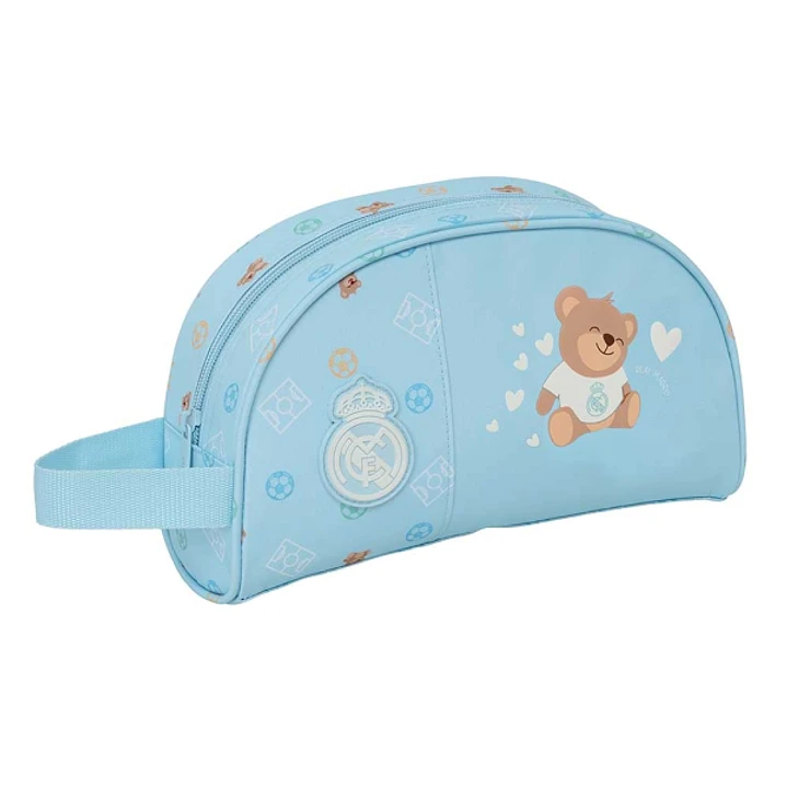 Safta Real Madrid Preescolar Neceser - Adaptable a Carro - Asa de Mano Lateral - Bolsillo Interior con Cremallera - 26x16x9cm - Color Azul 1