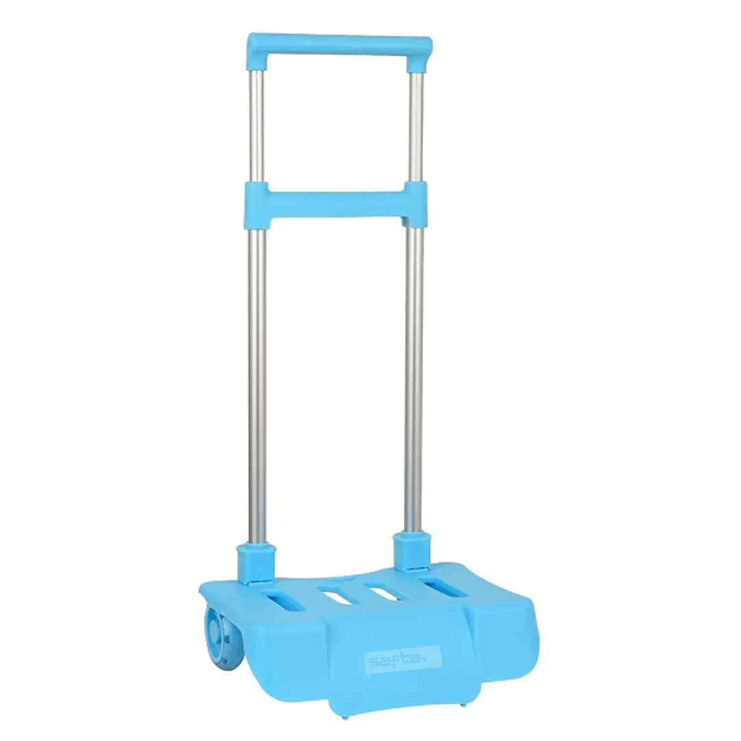 Safta Carro Portamochilas - Ruedas Silenciosas - Cubierta Protectora - Seguridad Antivuelco - Sujecion Universal - 30x23x85cm - Color Azul Claro 1