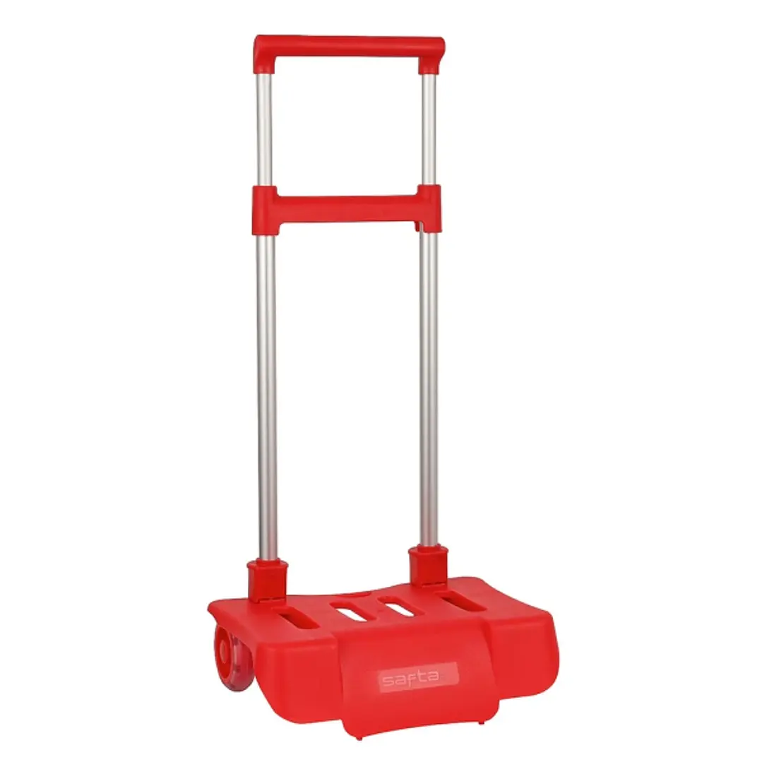 Safta Carro Portamochilas - Plegable - Ruedas Silenciosas - Cubierta de Goma - Sistema Antivuelco - Universal - 30x23x85cm - Color Rojo 1
