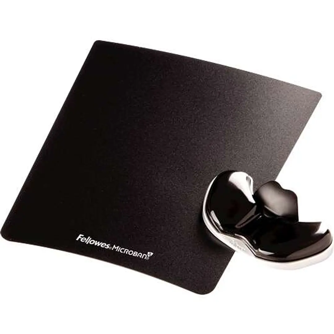 Fellowes Canal-V Reposamuñecas Deslizante de Gel - Minimiza la Presion sobre la Muñeca - Color Negro 1