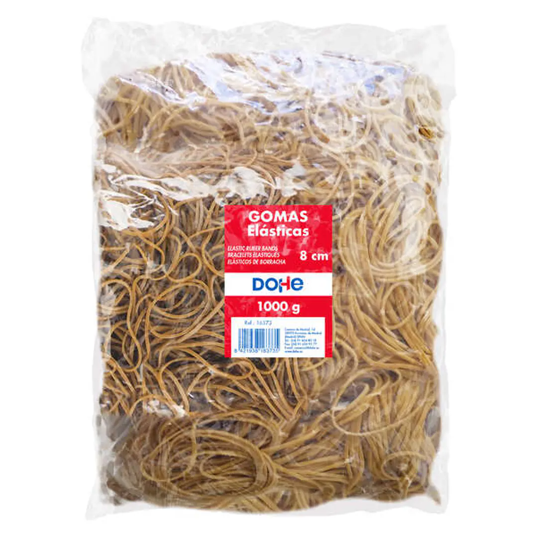 Dohe Gomas de Latex - Longitud 8cm - Gran Resistencia y Elasticidad - Bolsa de 1 Kg 1