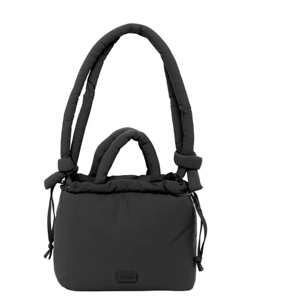 Safta Moos Capsula Bolso - Cierre de Iman - Cremallera - Cierre con Cordones - Asas Acolchadas - 6.34L - 240x110x240mm - Color Negro 1