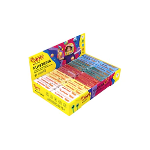 Jovi Expositor de 30 Pastillas de Plastilina 50gr - Colores Basicos - Muy Moldeable - No Se Seca - Color Surtido