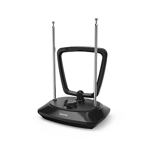 Hama Classic Antena de Interior - Cable Coaxial 1.9m - DAB+ - DAB - DVB-T2 - FM - 19.5x10.5x15cm - Color Negro