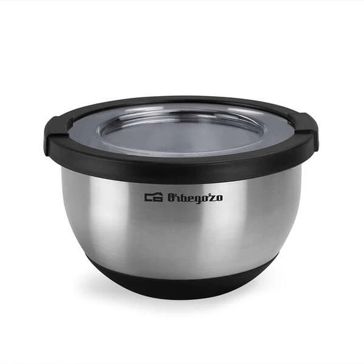 Orbegozo BOL de Acero Inoxidable BOA 3000 - Serie BOA - Capacidad 3L - Base Antideslizante de Silicona - Libre de BPA - Apto para Lavavajillas - Pract 1