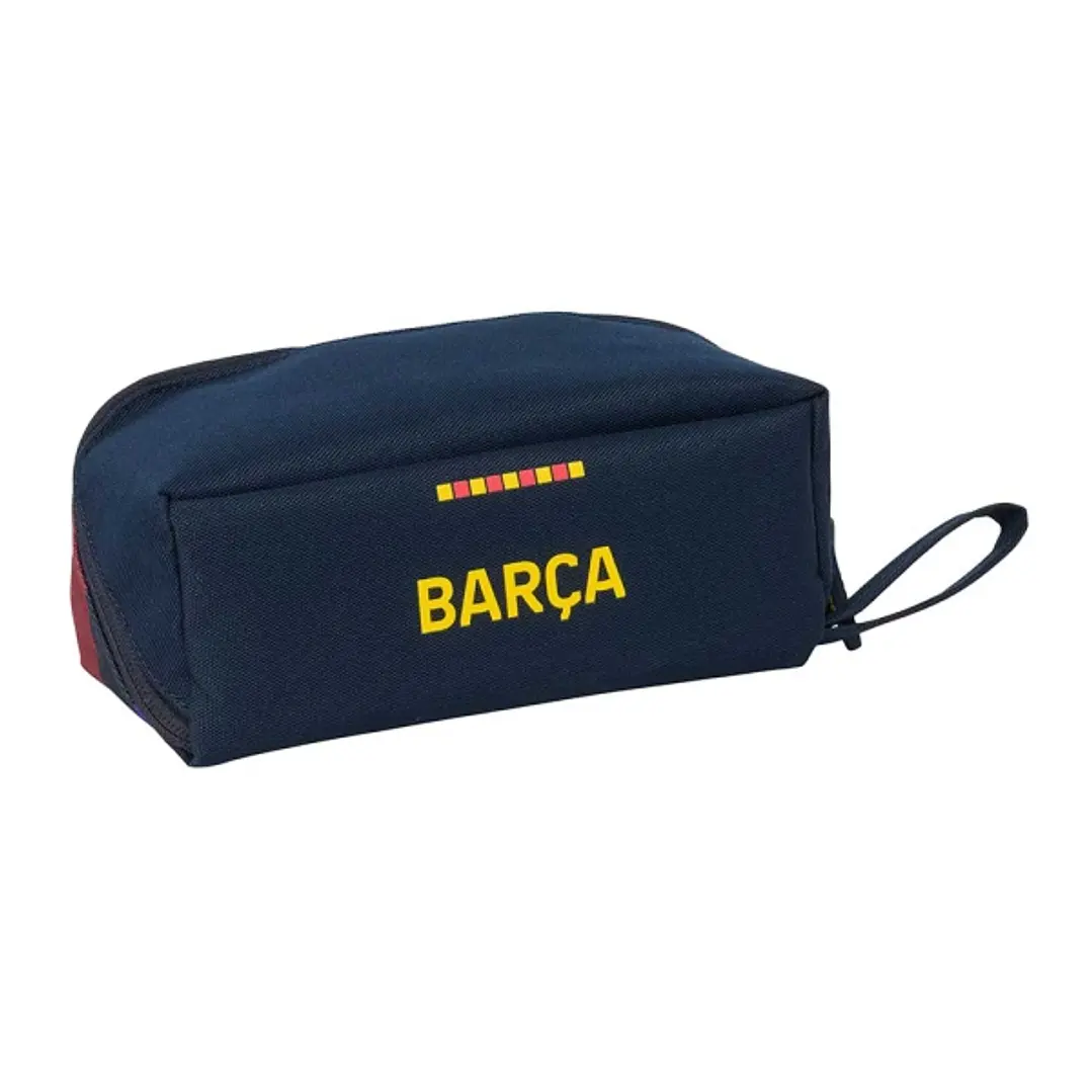 Safta F.C.Barcelona 1ª Equipacion 26/27 Portatodo Cuadrado - Cremallera Diagonal de Doble Tirador - Asa Lateral - 20x8x8cm - Color Azul Noche 1