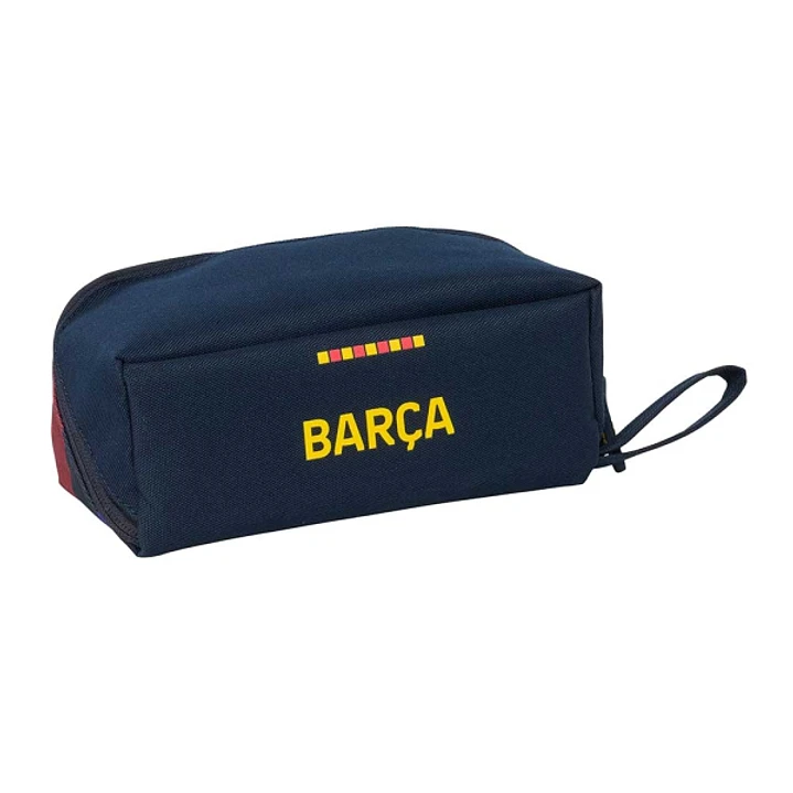 Safta F.C.Barcelona 1ª Equipacion 26/27 Portatodo Cuadrado - Cremallera Diagonal de Doble Tirador - Asa Lateral - 20x8x8cm - Color Azul Noche 1