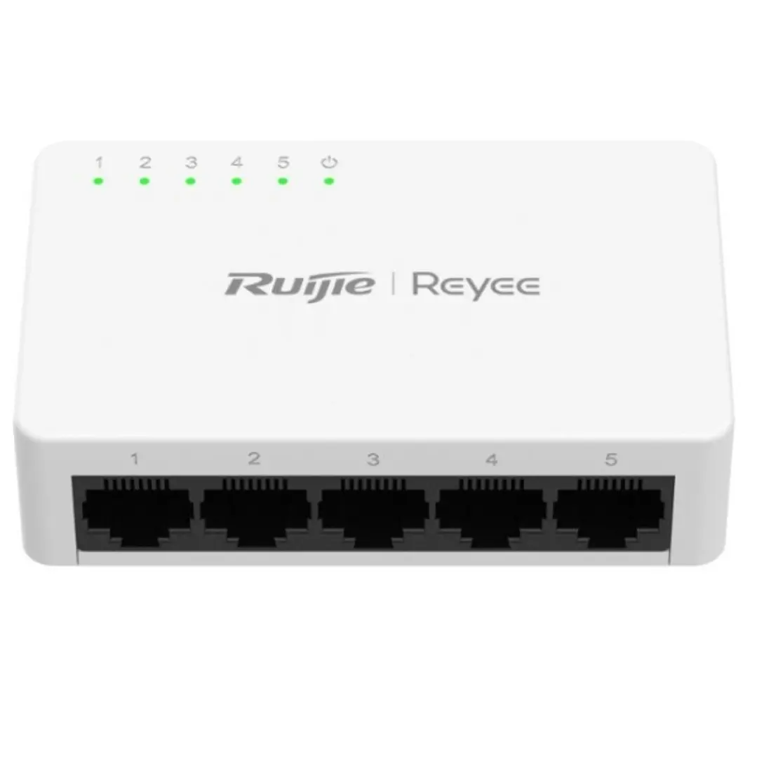 Ruijie RG-ES05G-L Switch No Gestionado - 5 Puertos - Velocidad hasta 1Gbps - Carcasa de Plastico - Color Blanco 1