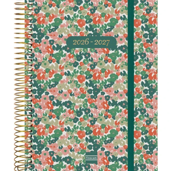Finocam Espiral Agenda Internacional - 18 Meses - 2 Dias por Pagina - Formato E10 - 155x212mm - Tapas de Polipropileno - Papel de 70g/m2 - Esquinas Mi 1