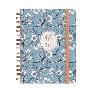 Finocam You Agenda de Espiral en Catalan - Anual 2026 - Planificador - Cierre de Goma - Formato E10 - 180x30x220mm - 1 Dia por Pagina - Tematica de Fl