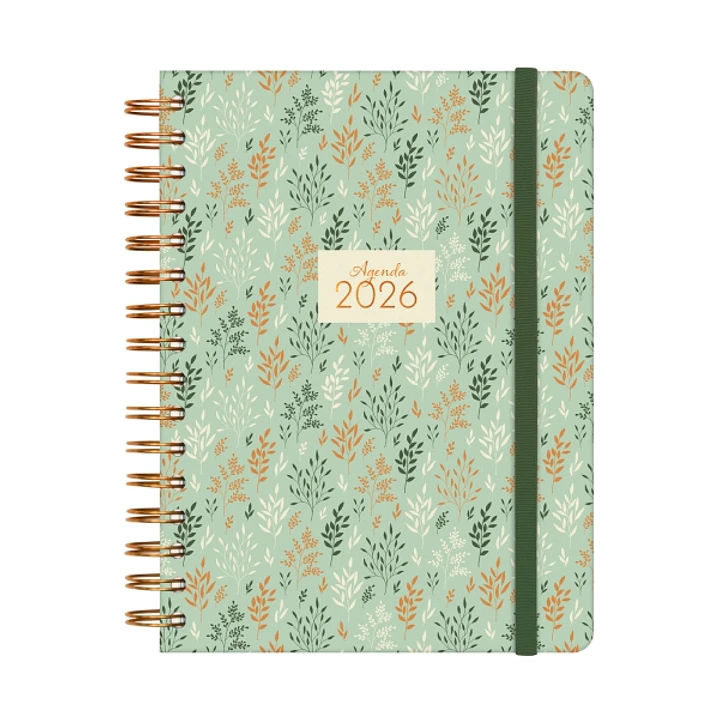 Finocam You Agenda de Espiral en Catalan - Anual 2026 - Planificador - Cierre de Goma - Formato E10 - 180x30x220mm - 1 Dia por Pagina - Tematica de Ho 1
