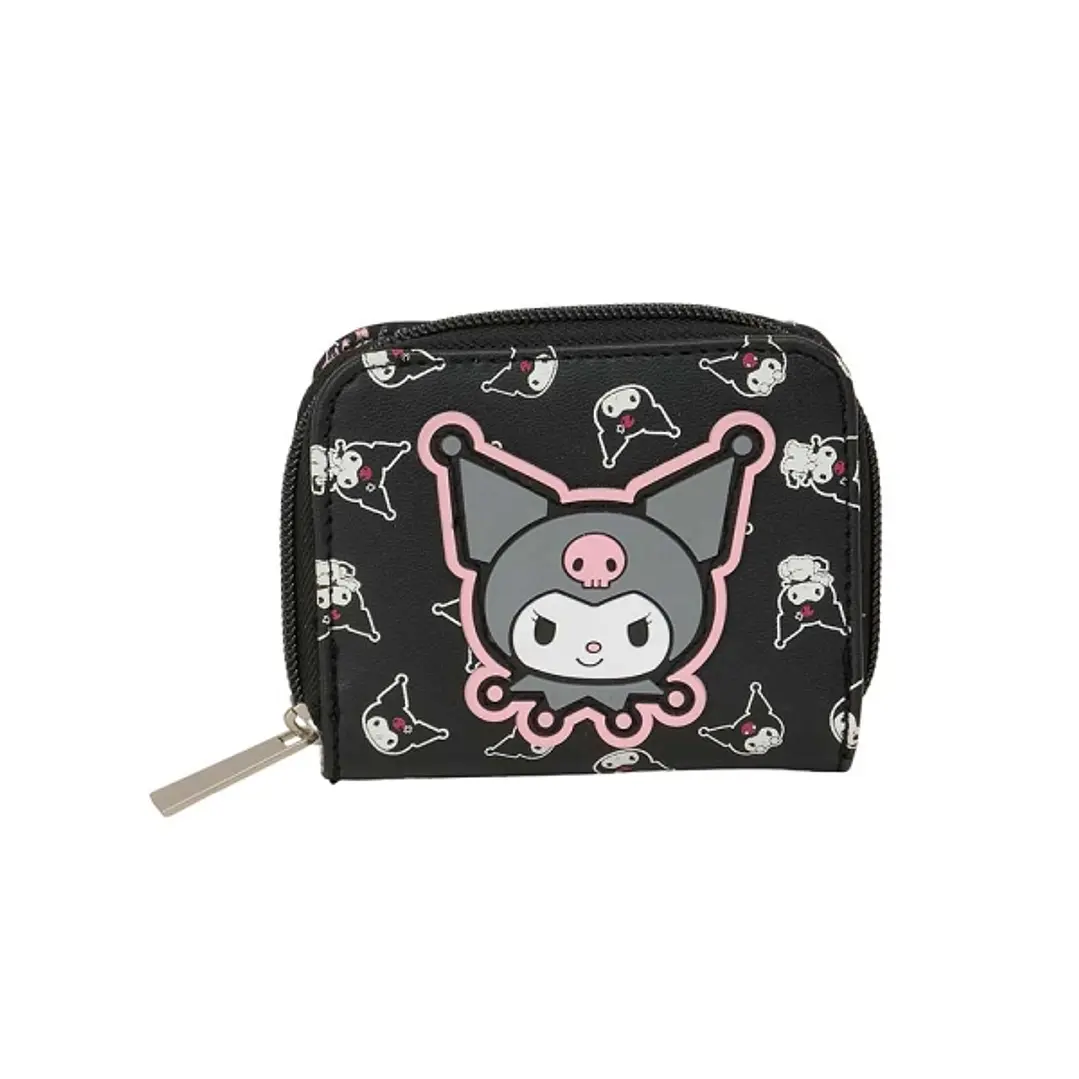 Safta Kuromi Monedero con Billetera - Cierre con Iman - Compartimento de Monedas - 0.10L - 110x20x95mm - Color Negro 1