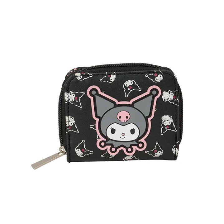 Safta Kuromi Monedero con Billetera - Cierre con Iman - Compartimento de Monedas - 0.10L - 110x20x95mm - Color Negro 1