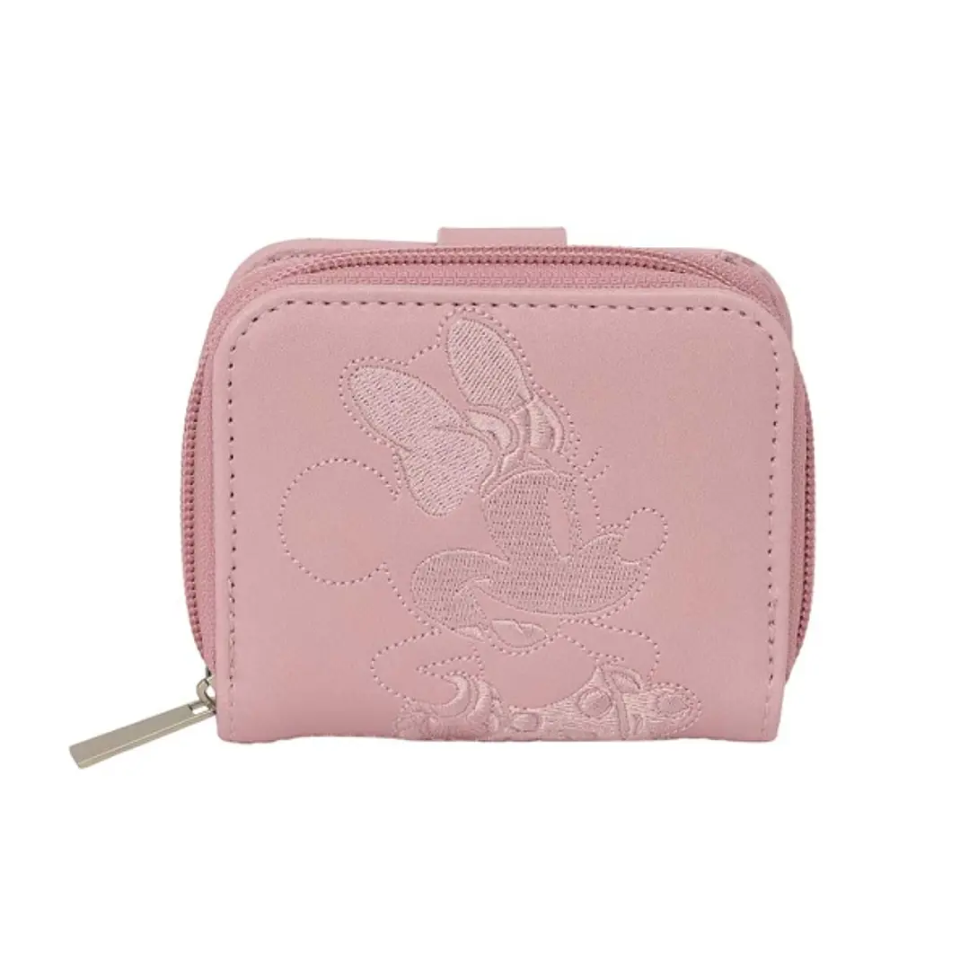 Safta Minnie Mouse Monedero con Billetera - Cierre Magnetico - Compartimento con Cremallera - 0.10L - 110x20x95mm - Color Rosa Pastel 1