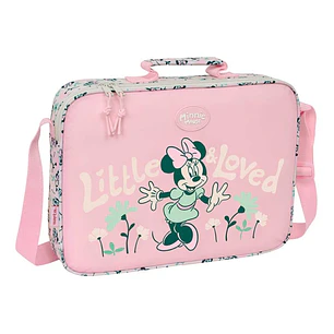 Safta Minnie Mouse Minty Maletin con Cremallera - Bandolera Ajustable - Asa Forrada - Doble Tirador Cremallera - Fondo Semirigido - Compacta y Ligera 