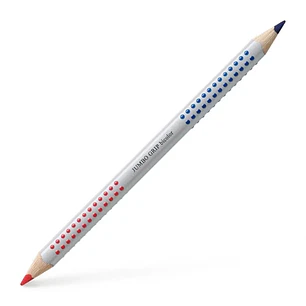 Faber-Castell Jumbo Grip Lapiz Bicolor Triangular - Zona de Agarre - Respetuoso con el Medio Ambiente - Mina Resistente a la Rotura - Color Rojo/Azul