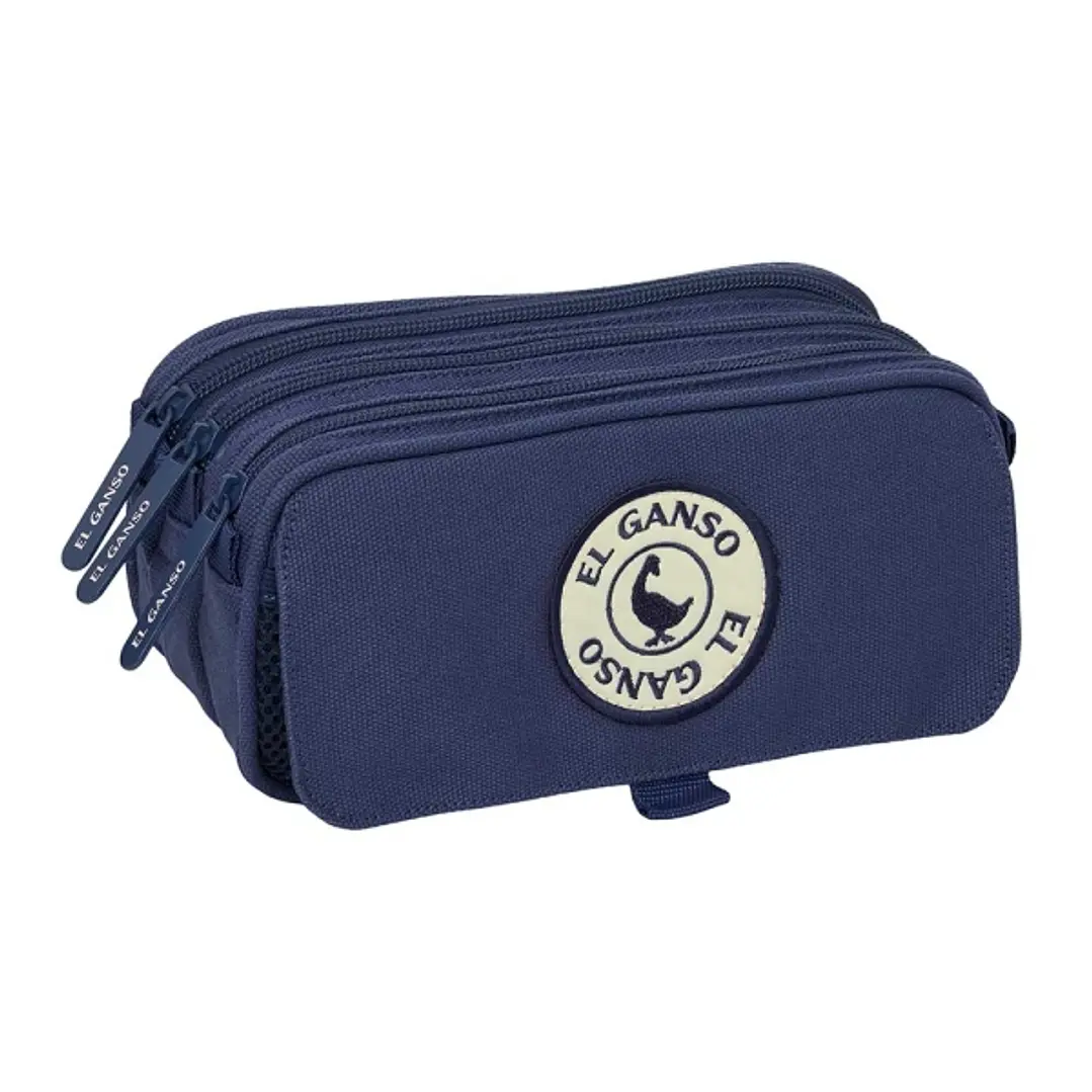 Safta el Ganso Jeans Portatodo - 3 Compartimentos con Cremallera - Cinta Trasera Adaptable - Bolsillo Frontal de Rejilla con Velcro - 21.5x10x8cm - Co 1