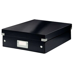 Leitz Click & Store WOW Caja Organizadora Mediana - Se Divide en 2, 3 o 4 Compartimentos - 85% Carton Reciclado - Color Negro