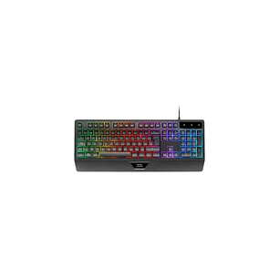 Mars Gaming MK124 Teclado Completo Hibrido H-Mech - Almohadilla Integrada - Disposicion Francesa AZERTY FR - Iluminacion FRGB - 450x181x36mm - Color N