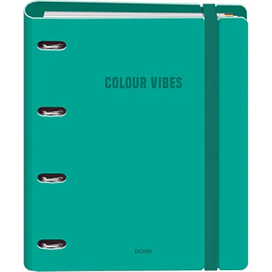 Dohe Colour Vibes Polyfoam Carpeta de 4 Anillas Mixtas de 35mm A4 Recambio 100 Hojas Cuadricula 5mm - Cubierta de Polyfoam 2mm - Cierre con Goma - Inc