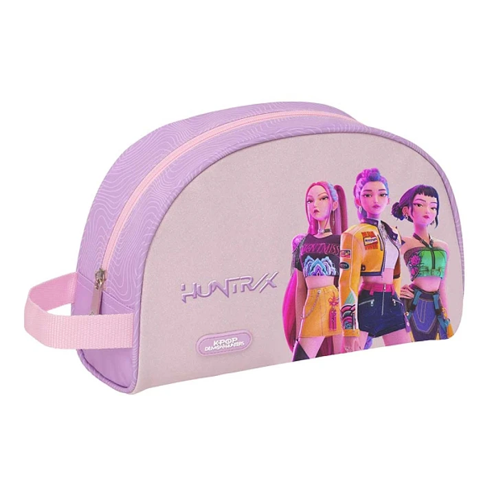Safta K-Pop Demon Hunters Iconic Neceser - Adaptable a Carro - Asa de Mano Lateral - Bolsillo Interior con Cremallera - 28x18x10cm - Color Lavanda 1