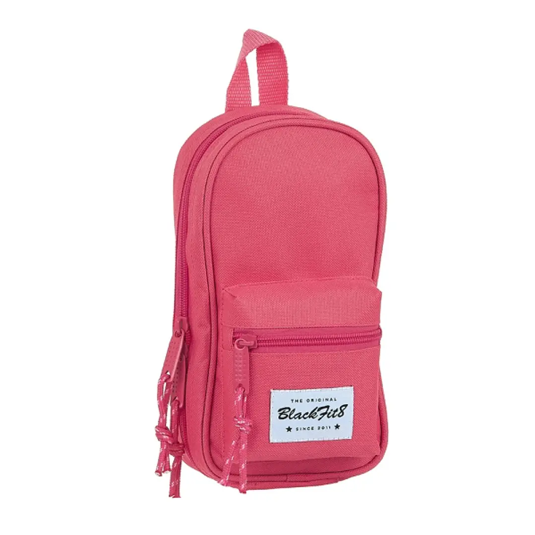 Safta Blackfit8 Fresa Plumier Mochila Vacio - 4 Compartimentos Internos - Cremallera Doble - Bolsillo Frontal - Asa Superior - 1.4L - 120x50x230mm - C 1