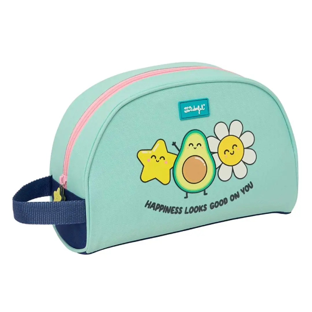 Safta Mr. Wonderful Estrella Neceser - Adaptable a Carro - Asa de Mano Lateral - Bolsillo Interior con Cremallera - 28x18x10cm - Color Turquesa Claro 1