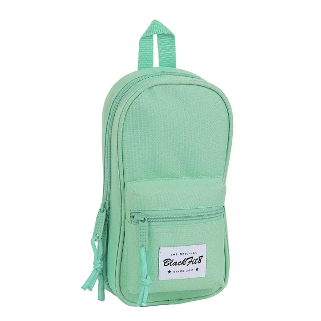Safta Blackfit8 Plumier Mochila Vacio - 4 Compartimentos Internos - Cremallera Doble - Bolsillo Frontal - Asa Superior - 1.4L - 120x50x230mm - Color T 1