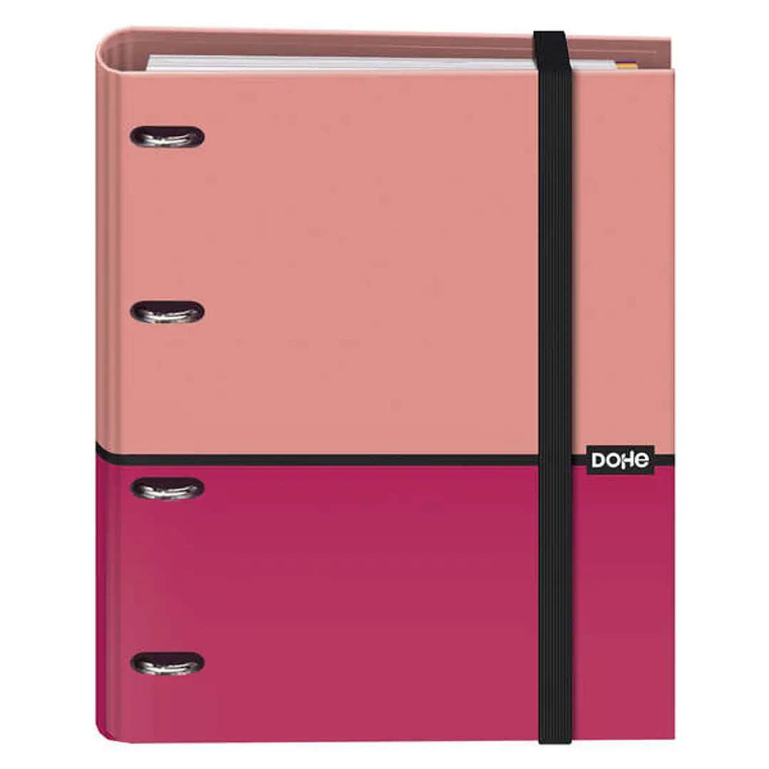 Dohe Cuaderno de Notas - 35mm - Cubierta en Carton Forrado con Papel Impreso a Todo Color y Plastificado Brillo - Mecanismo de 4 Anillas Mixtas Niquel 1