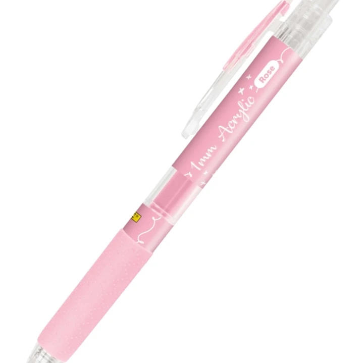 Online Boligrafo Retractil - Tinta Acrilica - Punta Fina de 1mm - Color Rosa 1