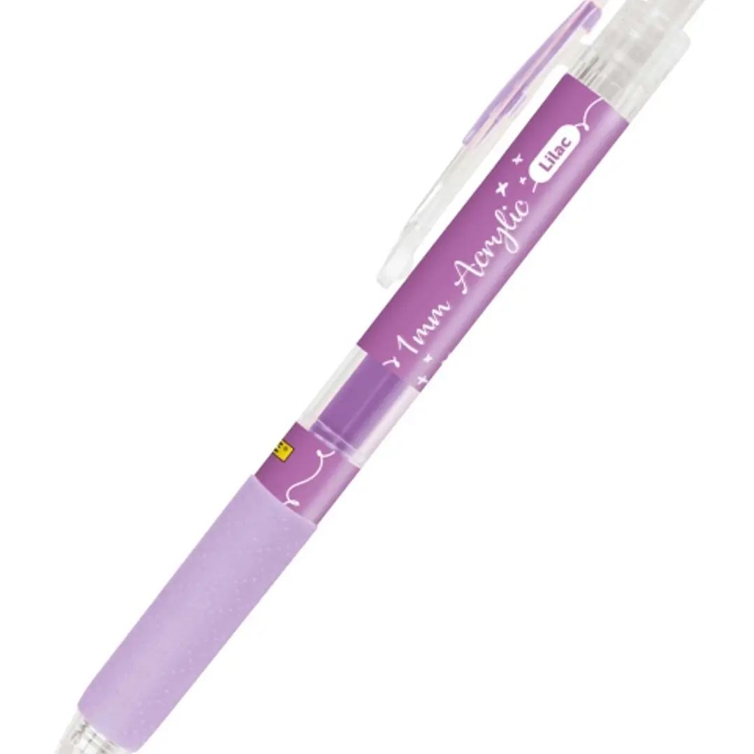 Online Boligrafo Retractil - Tinta Acrilica - Punta Fina de 1mm - Color Lila 1