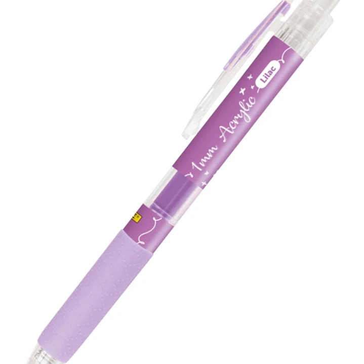 Online Boligrafo Retractil - Tinta Acrilica - Punta Fina de 1mm - Color Lila 1