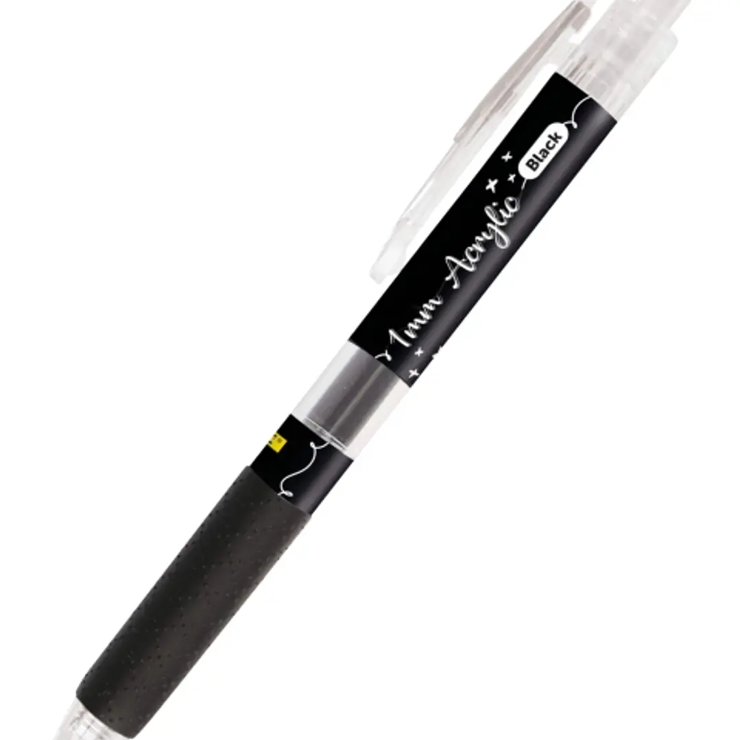 Online Boligrafo Retractil - Tinta Acrilica - Punta Fina de 1mm - Color Negro 1