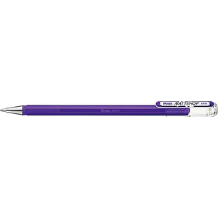Pentel Mattehop Boligrafo de Bola - Punta 1mm - Trazo 0.5mm - Tinta de Gel Opaca - Fabricado con 55% de Materiales Reciclados - Color Violeta