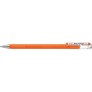 Pentel Mattehop Boligrafo de Bola - Punta 1mm - Trazo 0.5mm - Tinta de Gel Opaca - Fabricado con 55% de Materiales Reciclados - Color Naranja