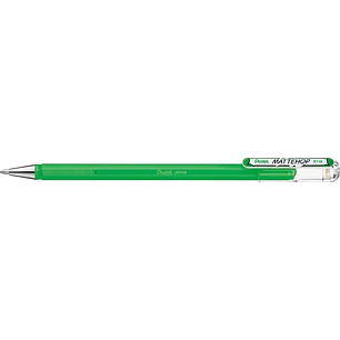 Pentel Mattehop Boligrafo de Bola - Punta 1mm - Trazo 0.5mm - Tinta de Gel Opaca - Fabricado con 55% de Materiales Reciclados - Color Verde