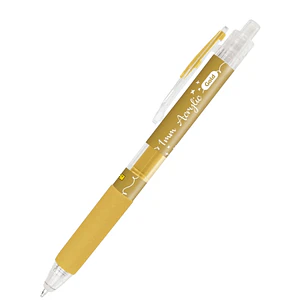 Online Boligrafo Retractil - Tinta Acrilica - Punta Fina de 1mm - Color Oro