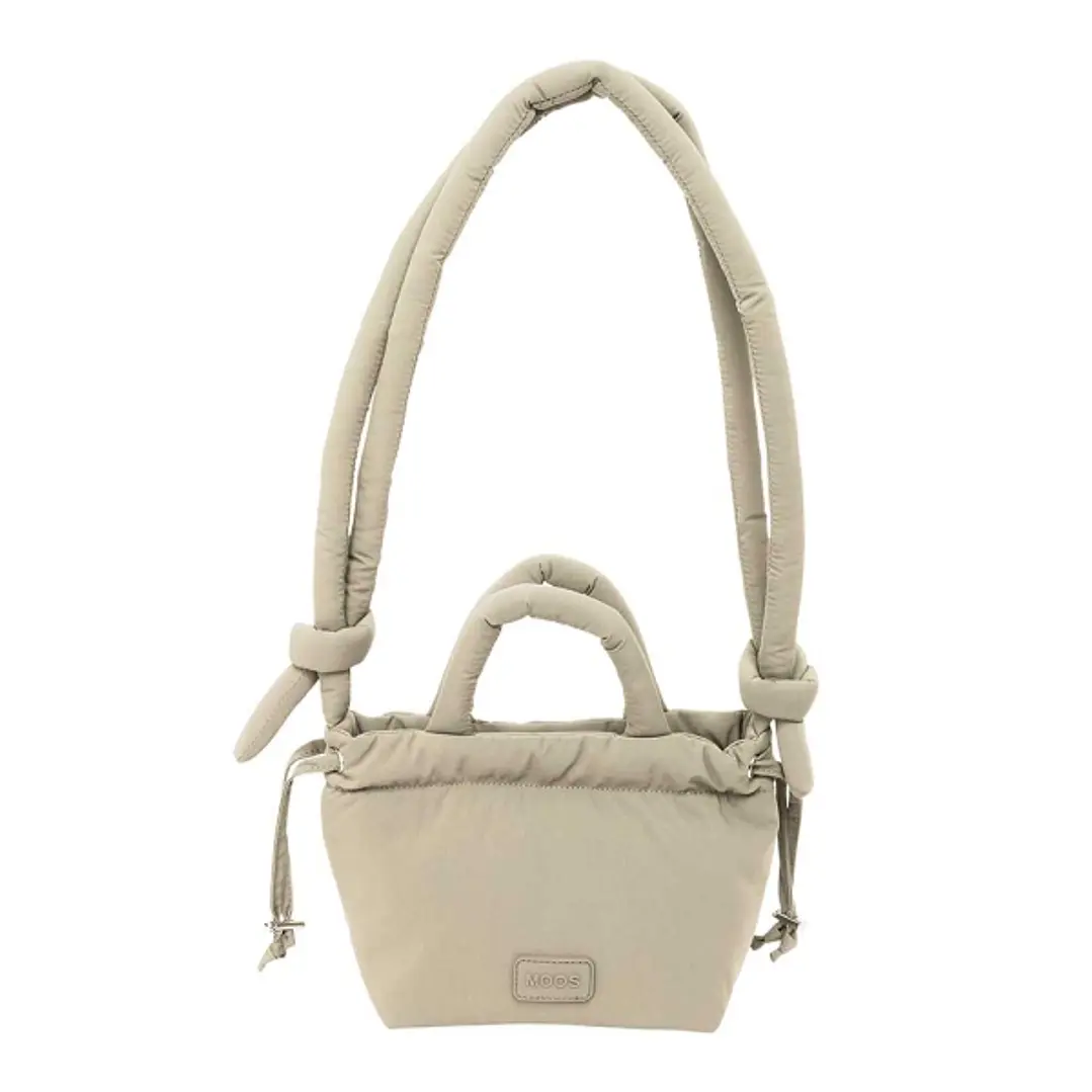 Safta Moos Capsula Bolso Compacto - Cierre de Iman - Cremallera - Cierre con Cordones - Asas Acolchadas - 2.56L - 160x100x160mm - Color Beige 1