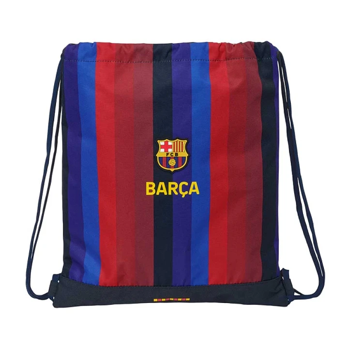 Safta F.C.Barcelona 1ª Equipacion 26/27 Saco Plano - Cierre con Cordones - Bolsillo Interior con Cremallera - 35x40x1cm - Color Rojo y Azul 1
