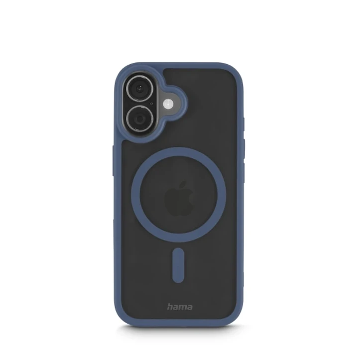 Hama Frame Protect Funda para iPhone 17 - Antideslizante - Magnetico - Policarbonato y Poliuretano Termoplastico - Bordes Elevados - Color Azul y Tran 1