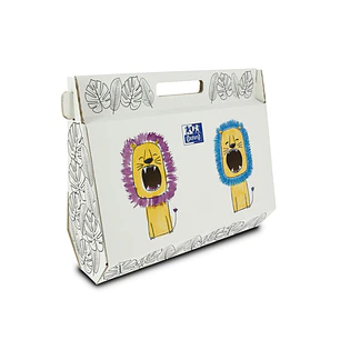 Oxford Lote Kids Pintura Caja Pintable - Incluye Bloc de Dibujo y Pintura - Estuche Kangoo - Temperas de Colores Variados