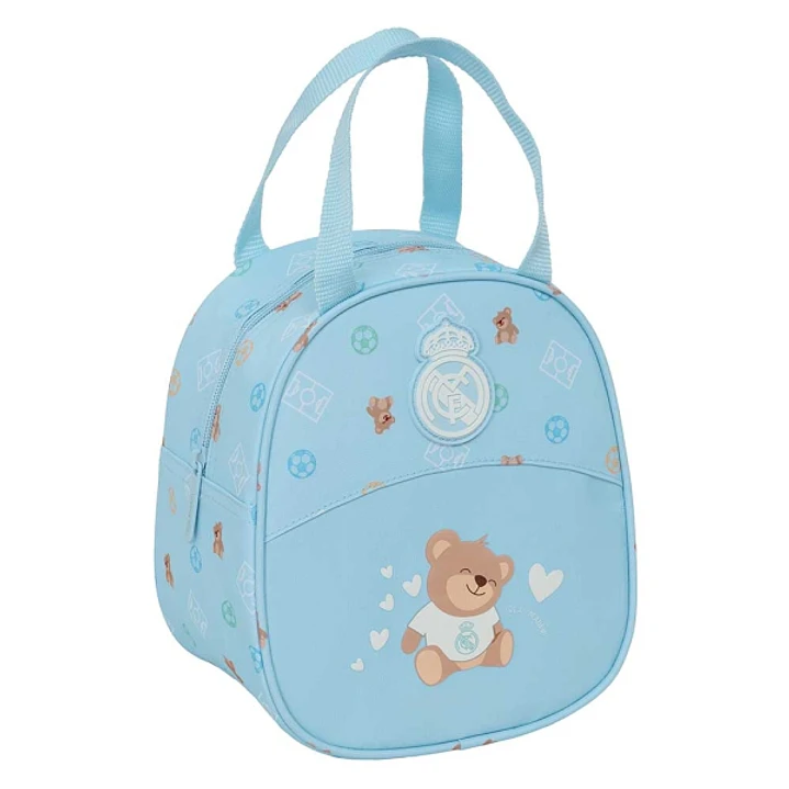 Safta Real Madrid Bolsa Preescolar Isotermica - Asa de Mano - Cremallera - 19x22x14cm - Color Azul 1